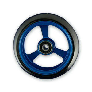 Frog Legs Castor - 4 x 1 1/4 Aluminium Blue Hub with Black Tyre