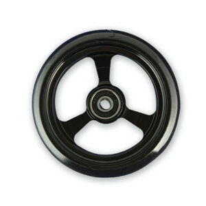 Frog Legs Castor - 4 x 1 1/4 Aluminium Black Hub with Black Tyre