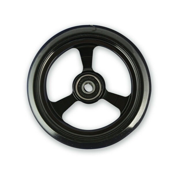 Frog Legs Castor - 5 x 1 1/4 Aluminium Black Hub with Black Tyre