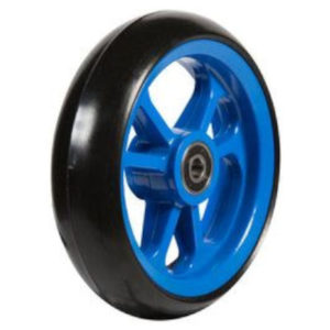 4" (100mm x 34mm) Omobic Lotus Fibrecore Blue Castor, Black Rubber Tyre