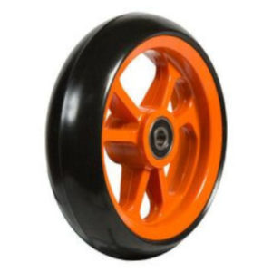 4″ (100mm x 34mm) Omobic Lotus Fibrecore Orange Castor, Black Rubber Tyre