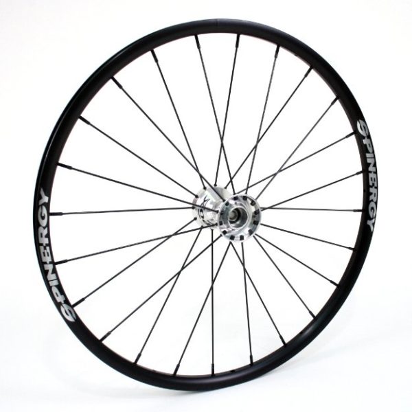 24" Spinergy SLX Wheel - Black Rim, Silver Hub, 24 Black Spokes