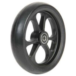 4" (100mm x 34mm) Omobic Lotus Alucore Black Castor, Black Rubber Tyre