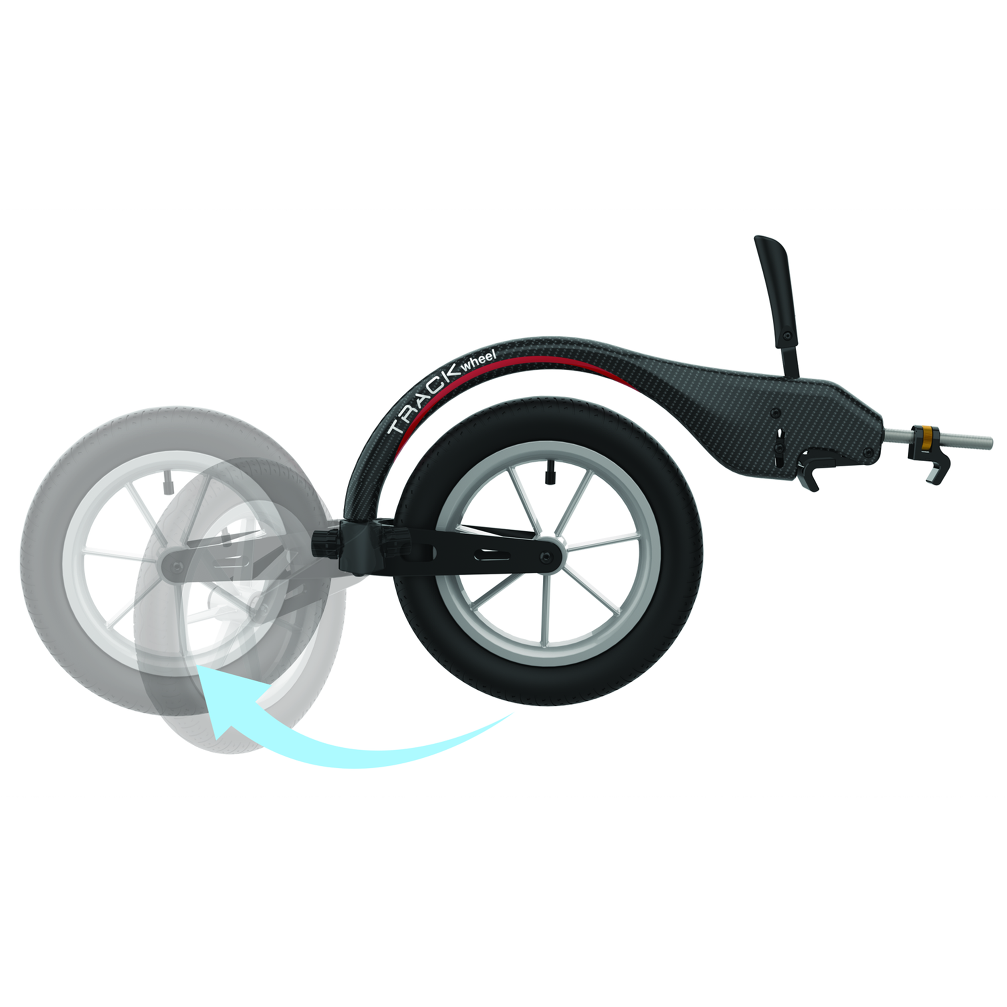 Rehasense Track Wheel - Single Arm Black Aluminium